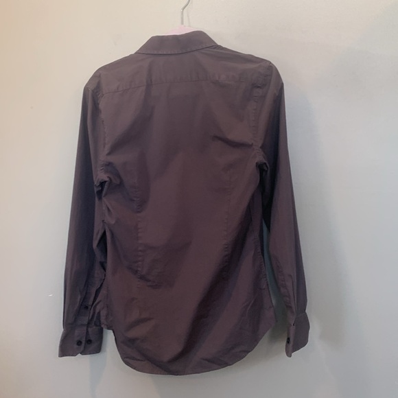 Express Men’s Small Gray Fitted Stretch Button Down Long Sleeve Dress Shirt - Picture 5 of 8